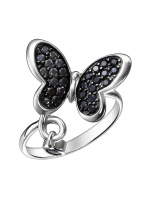 Кольцо из серебра с натуральным сапфиром «Бабочка»