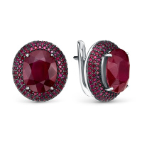 Серебряные серьги с рубинами Серебряные серьги с рубинами