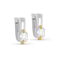 Серебряные серьги с муассанитом Серебряные серьги с муассанитом