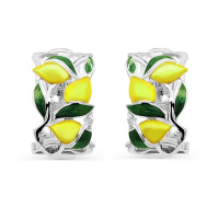 Серьги из серебра с бриллиантами «Санторини Лимон» Серьги из серебра с бриллиантами «Санторини Лимон»