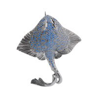 Серебряная брошь «Скат»