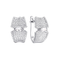 Серебряные серьги с фианитами