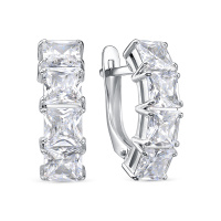 Серебряные серьги с фианитами