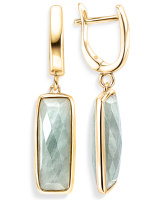 Серебряные серьги с амазонитом и позолотой Серебряные серьги с амазонитом и позолотой