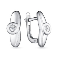 Серебряные серьги с бриллиантом Серебряные серьги с бриллиантом