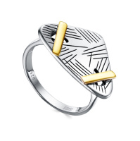 Кольцо из серебра с позолотой