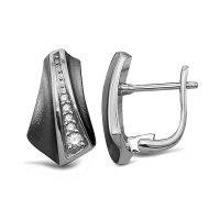 Серьги из серебра с белыми топазами