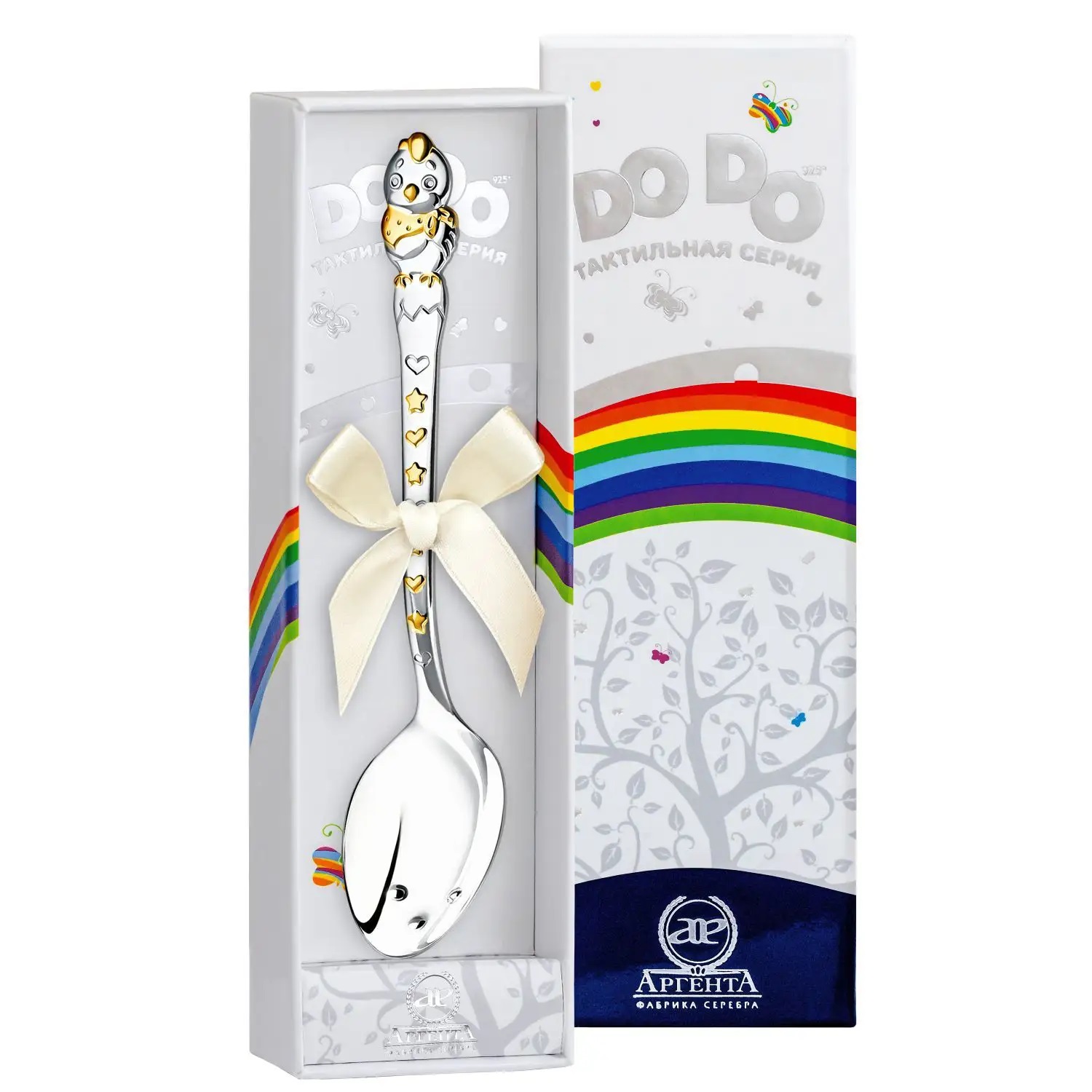 Ложка детская DODO "Цыпленок" с позолотой