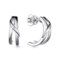 Серьги из серебра с бриллиантом Серьги из серебра с бриллиантом