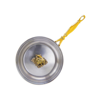 Медная сковорода «Чеснок» со стеклянной крышкой