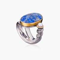 Серебряное кольцо «Лазуритовый Мотив» Серебряное кольцо «Лазуритовый Мотив»