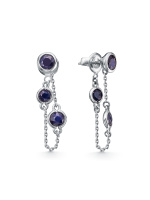 Серьги из серебра с сапфирами