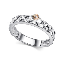 Кольцо из серебра с бриллиантами и позолотой