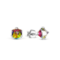 Серьги-пусеты из серебра с кристаллами Swarovski