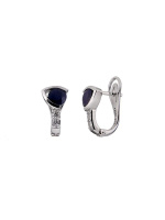 Серьги из серебра с натуральным сапфиром