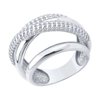 Кольцо из серебра с фианитами Орбита Кольцо из серебра с фианитами Орбита