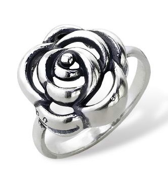 Кольцо из серебра «Роза»