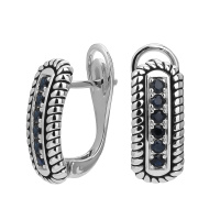Серьги из серебра с сапфиром Серьги из серебра с сапфиром