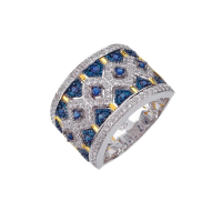 Кольцо «Byzantium» из серебра с белыми топазами и сапфирами Кольцо «Byzantium» из серебра с белыми топазами и сапфирами