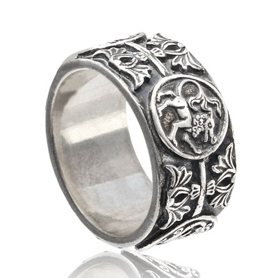 Серебряное мужское кольцо «Барельеф»