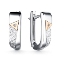 Серьги из серебра с бриллиантом