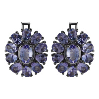 Серьги из серебра с танзанитом