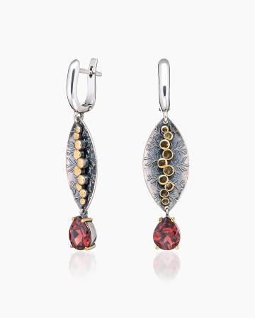 Серьги из серебра с гранатом