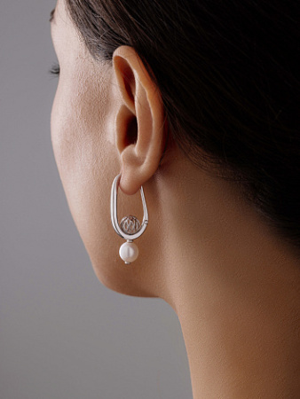 Серебряные серьги с жемчугом