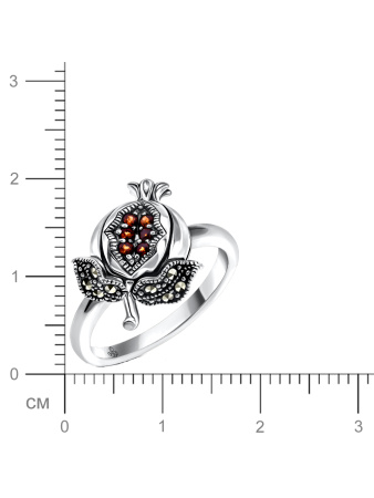 Серебряное кольцо ALEXANDRE VASSILIEV с гранатами и марказитами Swarovski