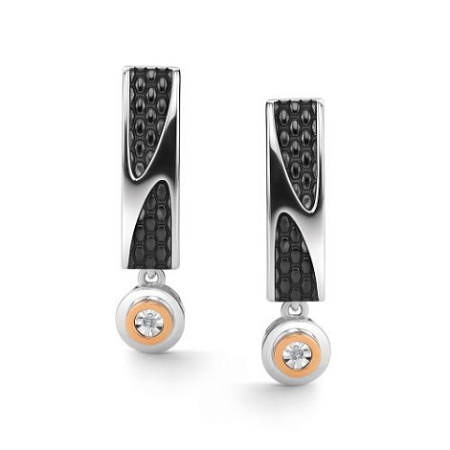 Серебряные серьги с бриллиантом