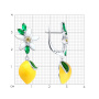 Серьги из серебра с фианитами и эмалью «Лимон»