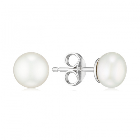 Серьги из серебра с жемчугом