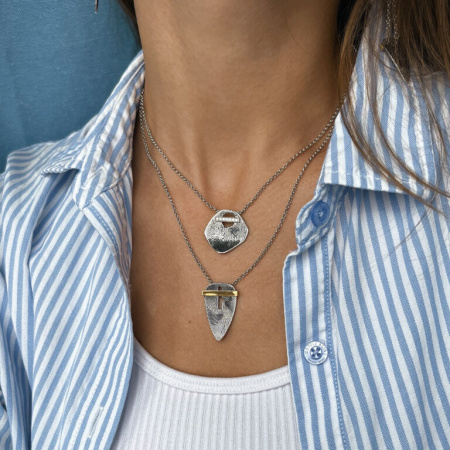 Серебряное колье с позолотой