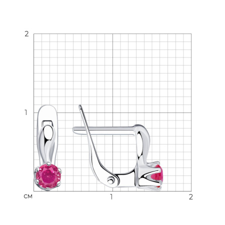 Серьги из серебра с розовыми фианитами