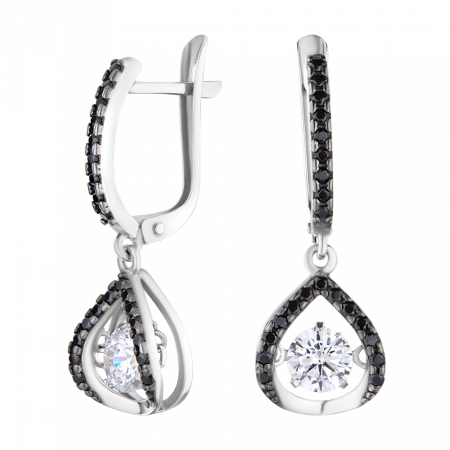 Серебряные серьги с фианитами