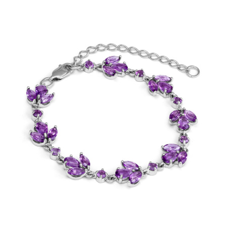 Браслет с аметистом из серебра