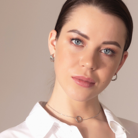 Серебряные пусеты трио