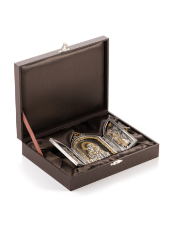 Складень из серебра с позолотой «Неувядаемый цвет»