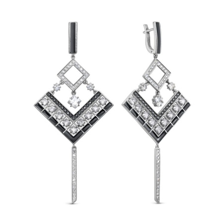 Серьги из серебра с фианитами