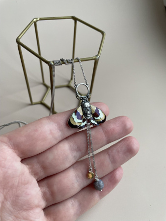 Колье из серебра «Бражник»