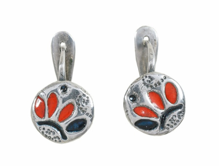 Серьги серебряные с эмалью