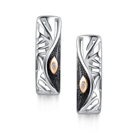 Серьги из серебра с бриллиантом