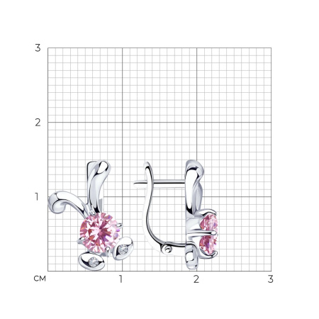Серьги из серебра с фианитами «Кролик»