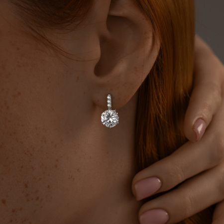 Серьги из серебра с фианитами