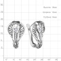 Серебряные серьги с нанокристаллами и фианитами «Кобра»