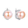 Серебряные серьги с жемчугом и фианитами