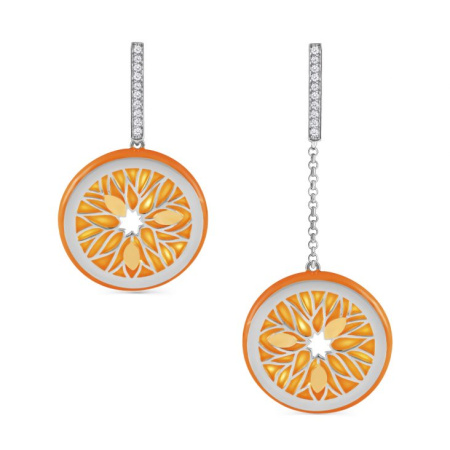 Серьги из серебра «Дольки апельсина»