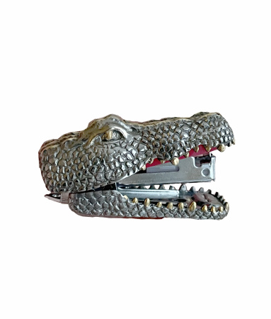 Сувенир степлер «Крокодил» из серебра