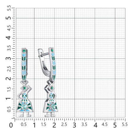 Серьги из серебра с эмалью «Берегиня - Желанница»