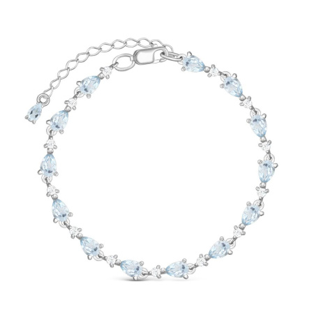 Браслет из серебра с топазом и фианитами